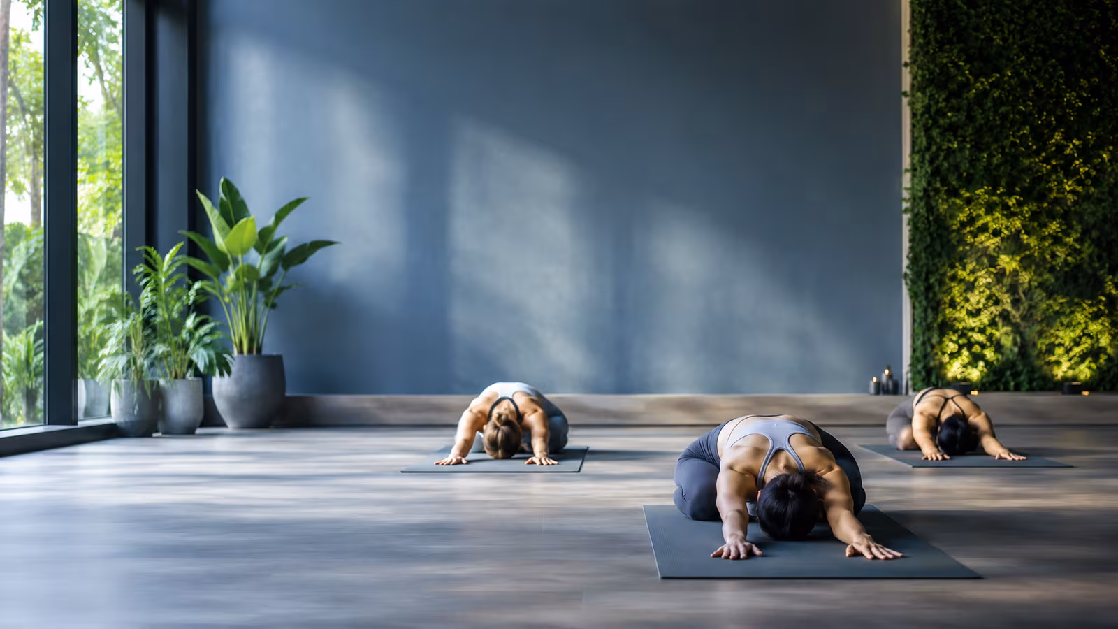 Ruhige Yoga-Trainingssituation bei PROTRAIN.
